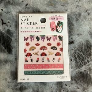 NWT cute fan flower butterfly nail stickers - Japanese Import